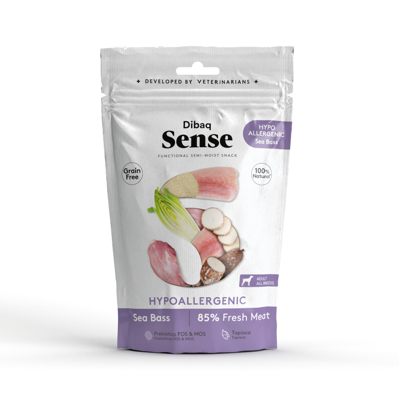 Dibaq Sense Hypoallergenic - Snack semihúmedo funcional para controlar alergias
