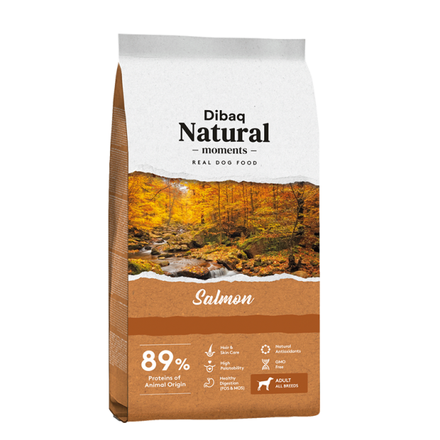 Pinso natural per a gossos Salmó 3 kgs o 15 kgs